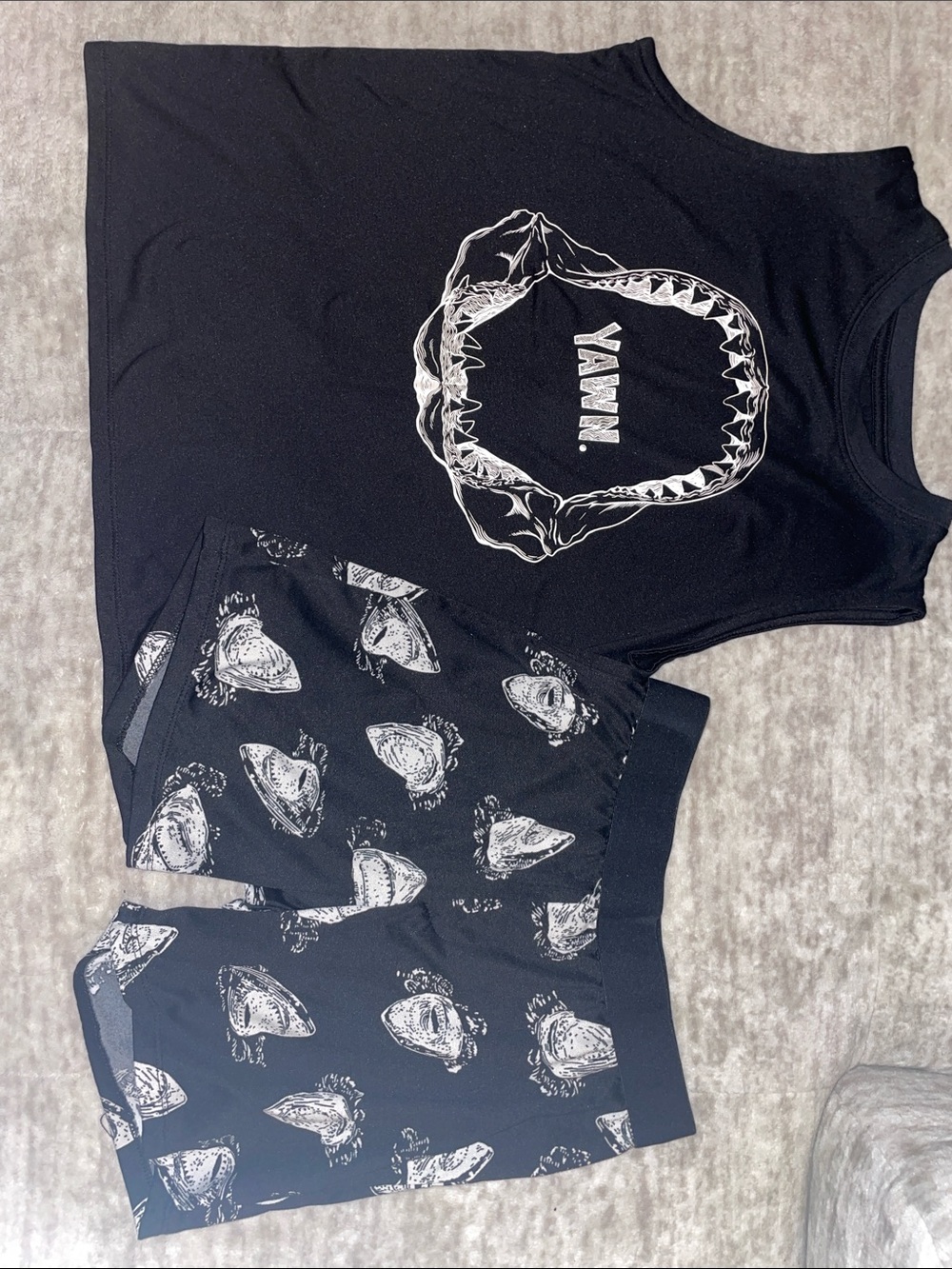Cat & Jack Black Shark Jaw Graphic Pajama Set